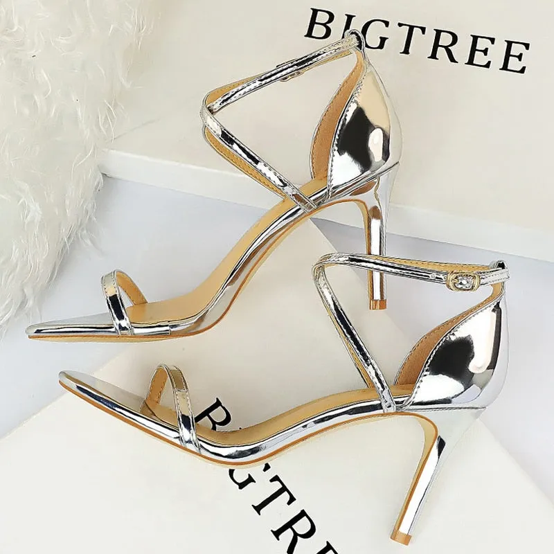 Sparkle Sequins Stiletto Heels Summer Women Sandals