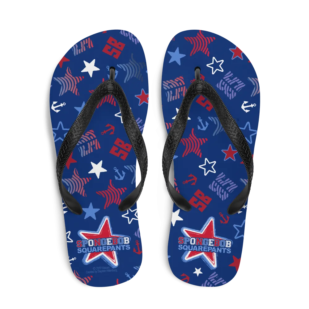 SpongeBob SquarePants Star Pattern Adult Flip Flops