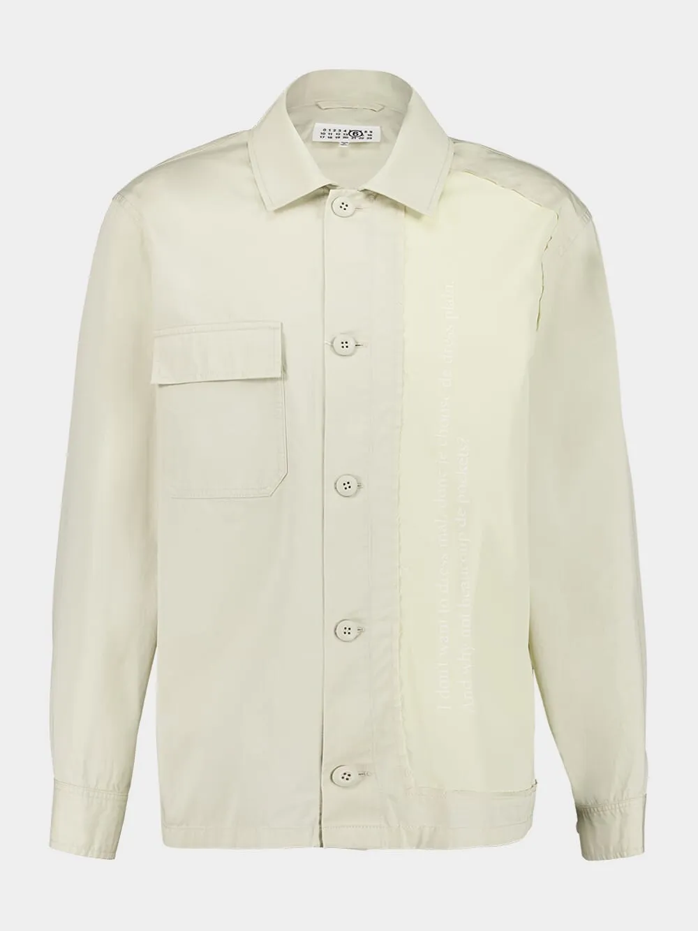 Sport Buttoned Cotton Jacket With Tonal Print