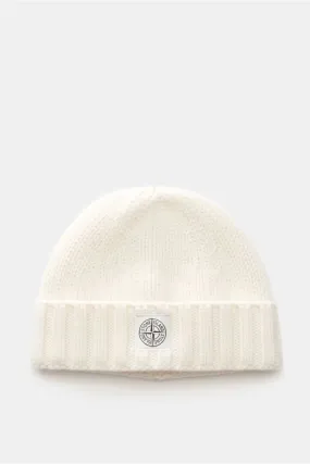 STONE ISLAND Wool beanie cream