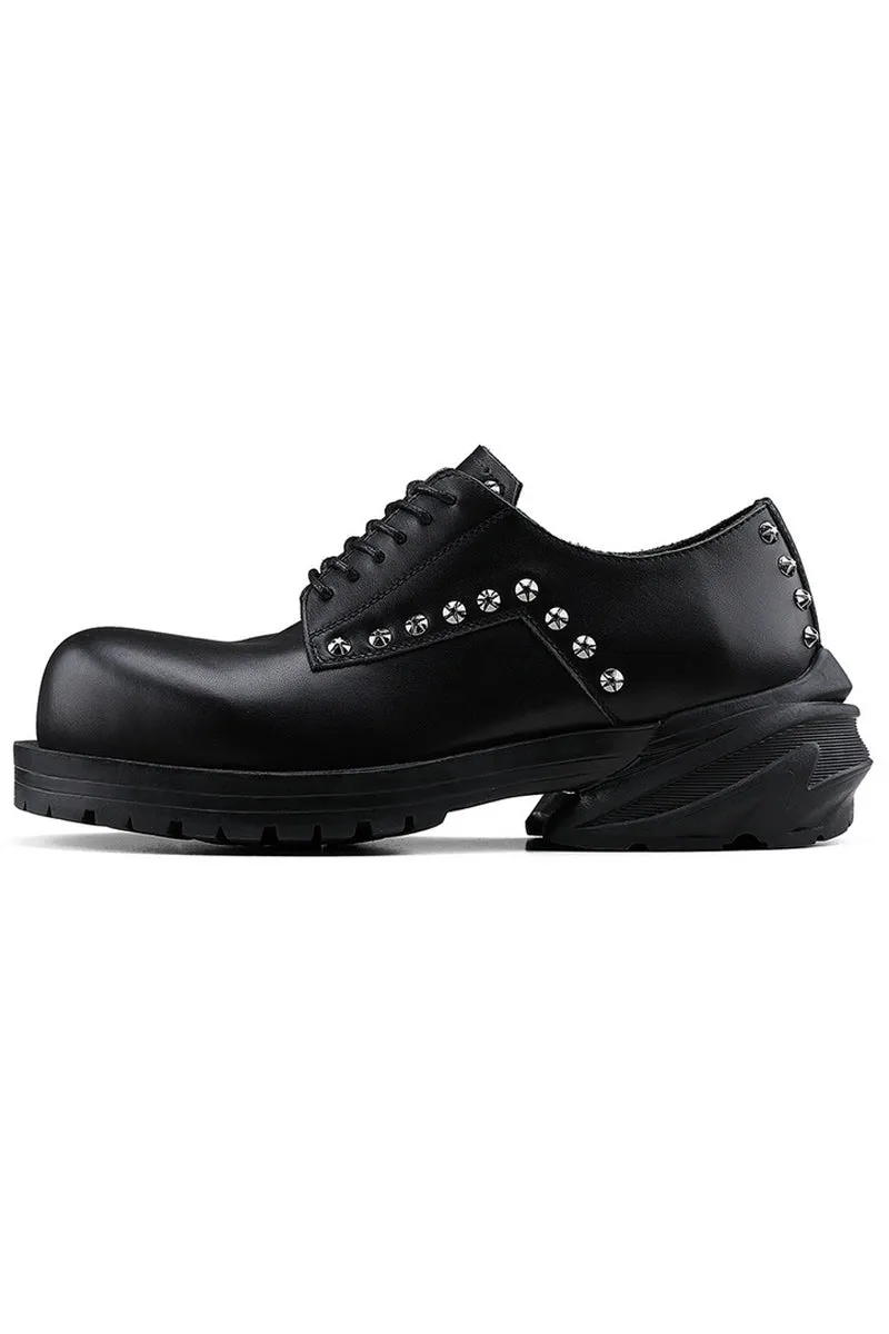 Studded Casual Leather Derby Shoes