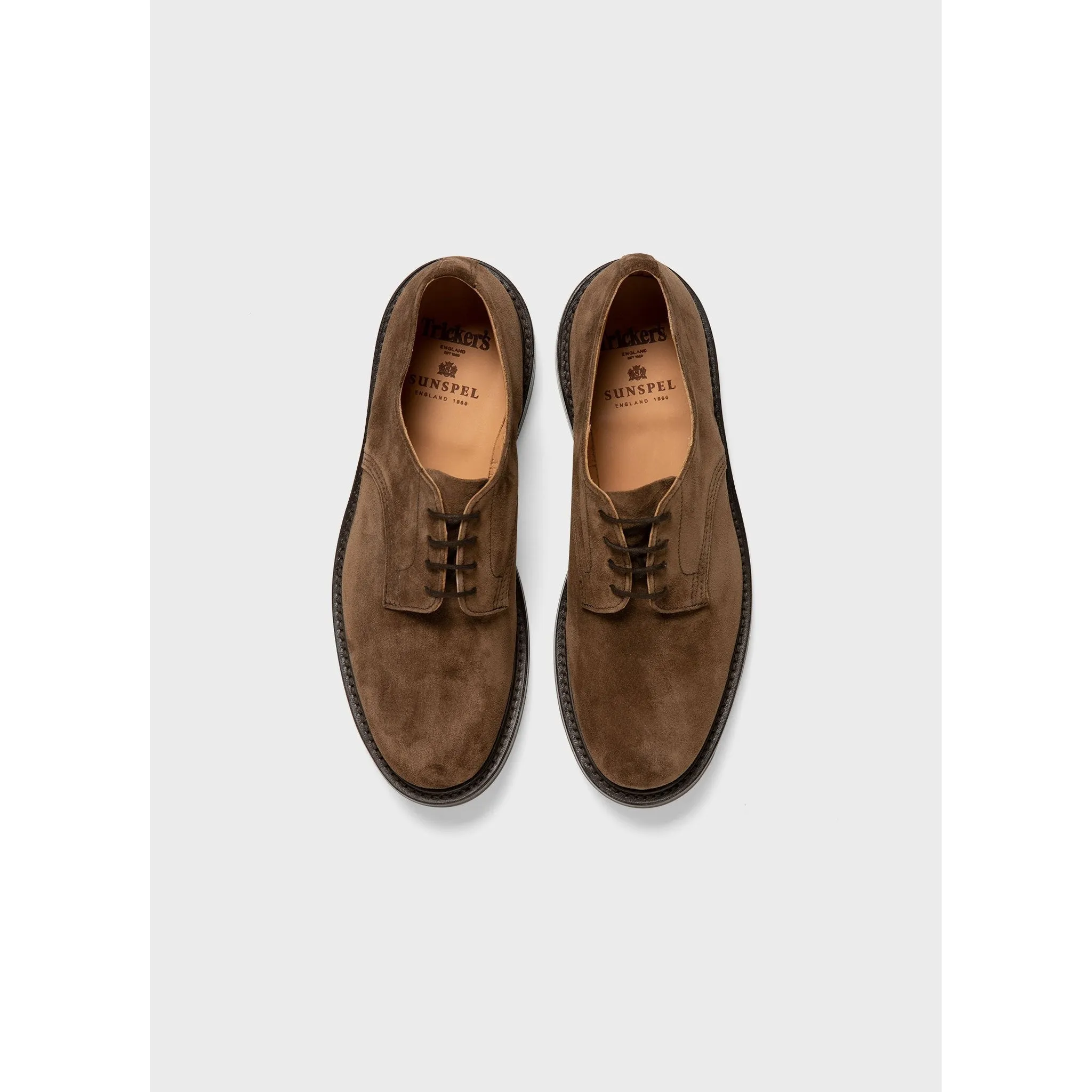 Sunspel x Trickers Suede Derby Shoe | Men | Light Brown