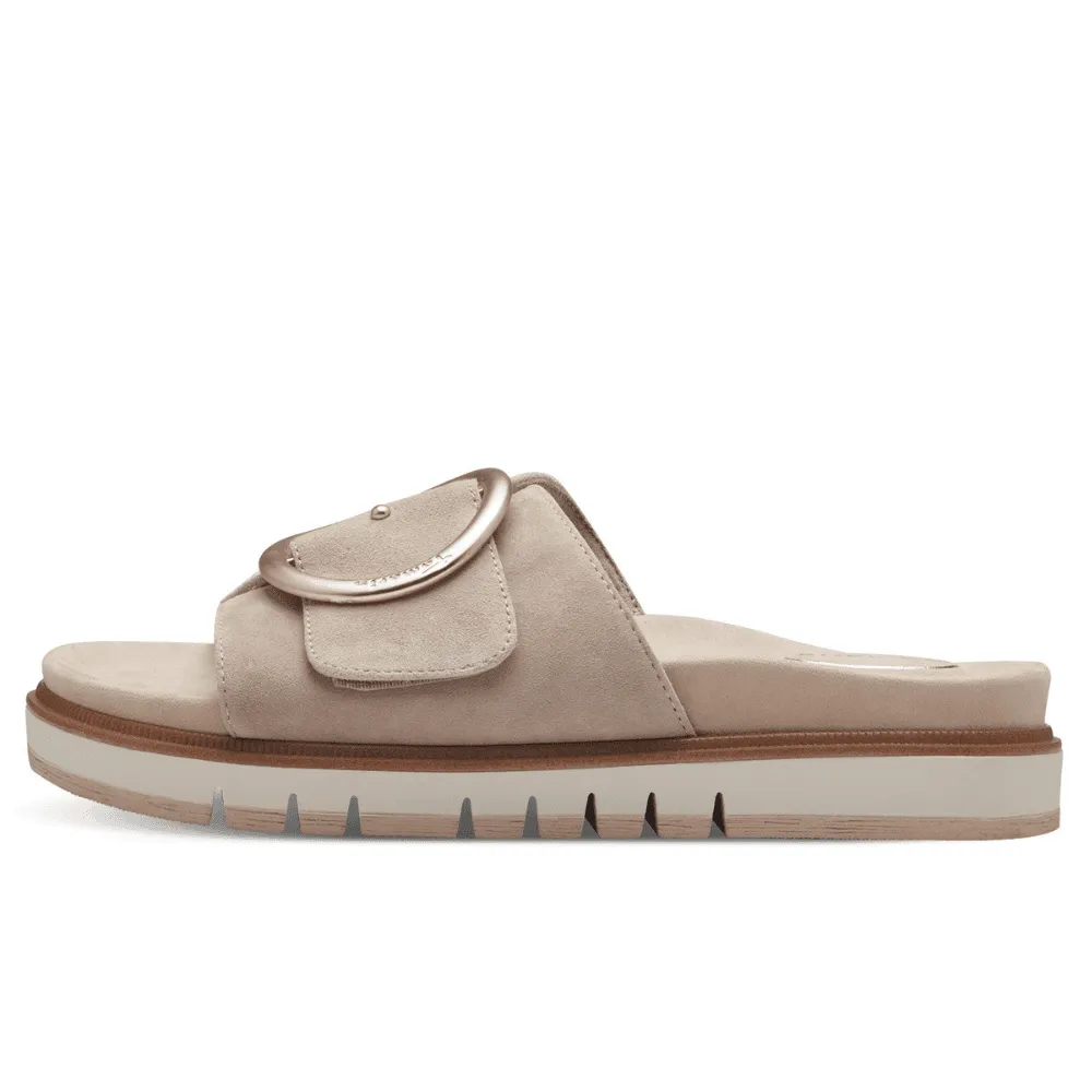 Tamaris Comfort 87106 Beige Suede Sliders