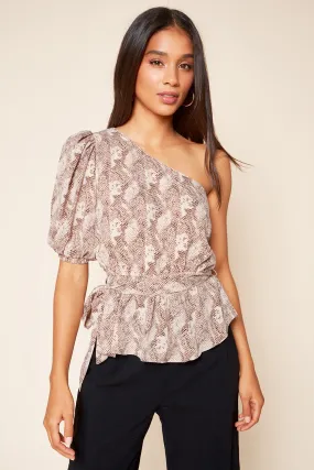 Taylor Snake One Shoulder Top