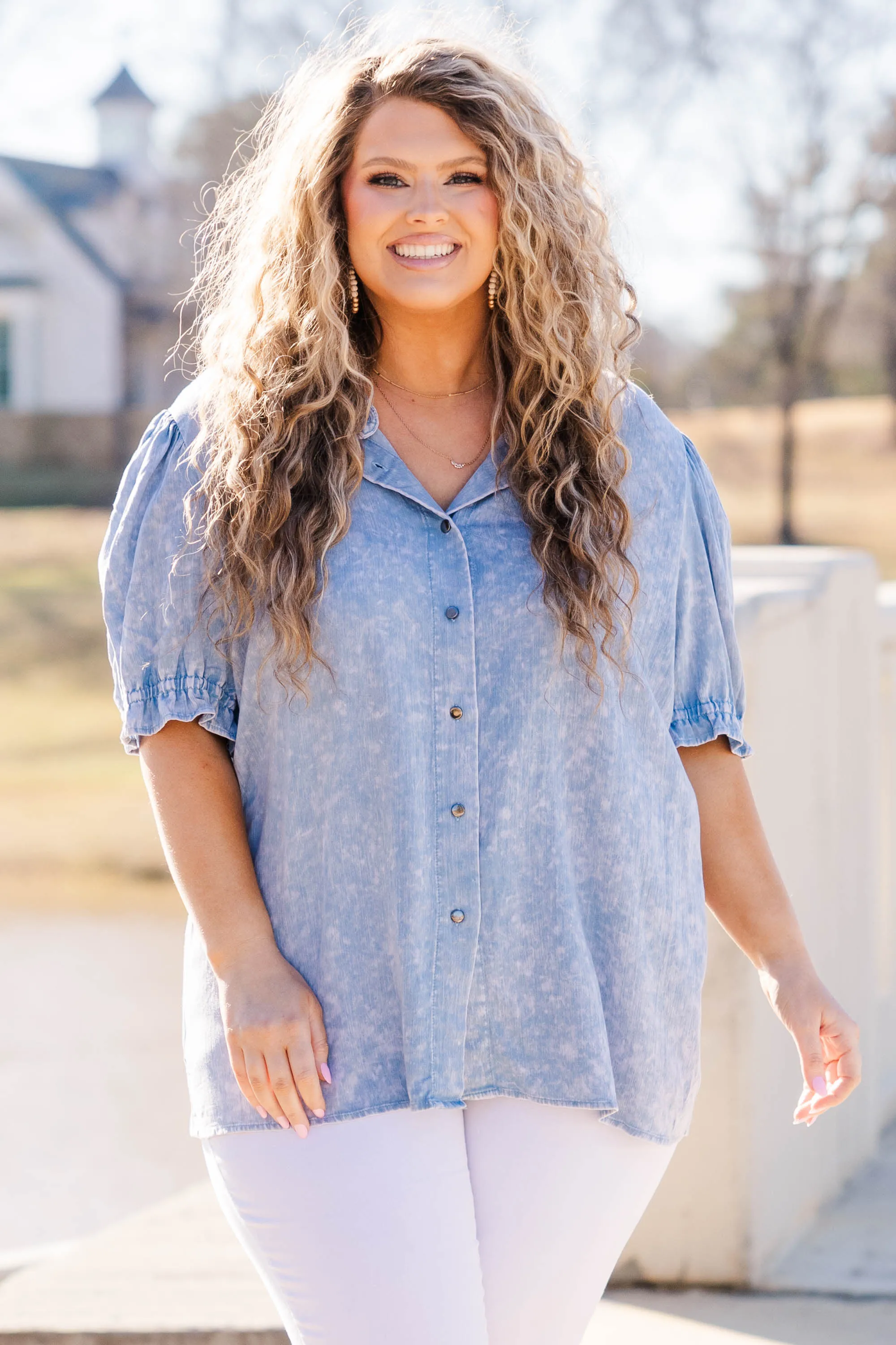 The Howdy Cowboy Top, Light Denim