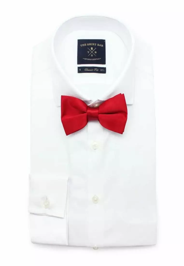 The Shirt Bar The Shirt Bar Solid Tango Red Woven Bowtie WBT6.5