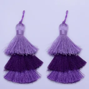 Three Tier Jewelry Tassels Polyester Stack Tassels Layer Tassels pendant Earrings 2pc 10199758