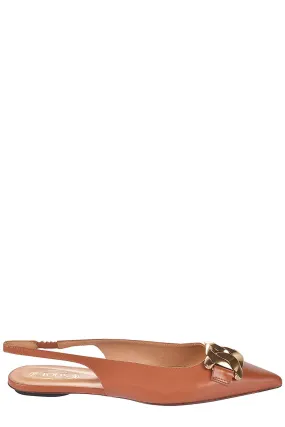 Tod's Buckle Detail Sling-Back Sandals