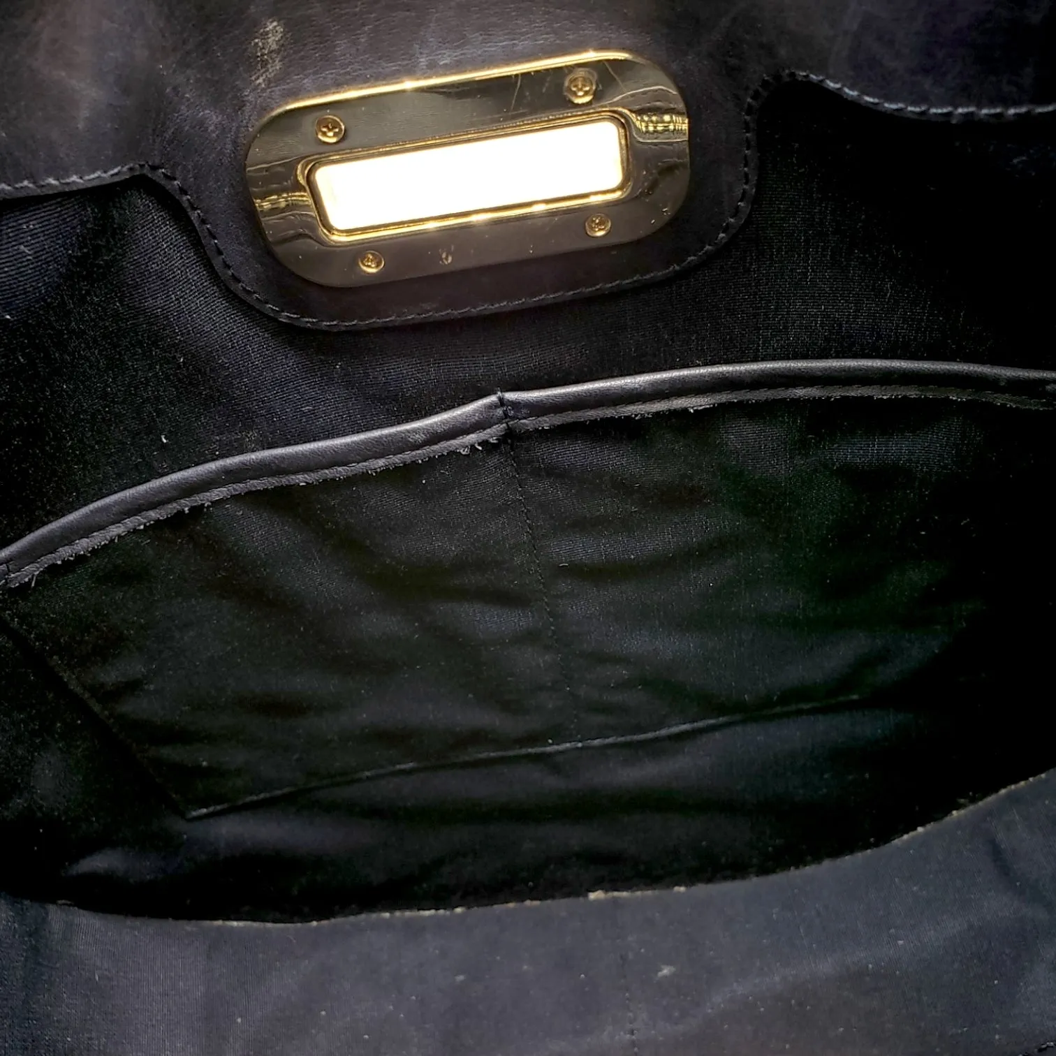 Tommy Hilfiger Navy Leather Curved Shoulder Bag