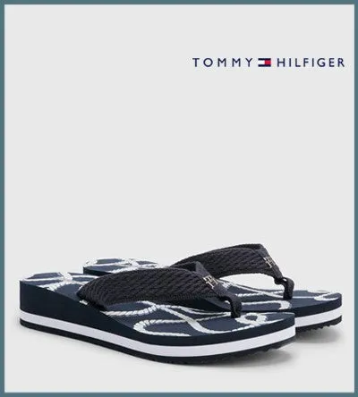 TOMMY HILFIGER WEDGE FLIP FLOP