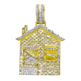 Trap House Baguette Diamond Pendant 1.71cttw 10K Yellow Gold