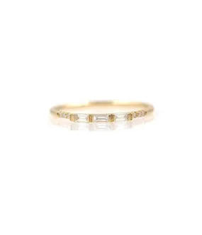 Triple Baguette and Pave Diamond Band