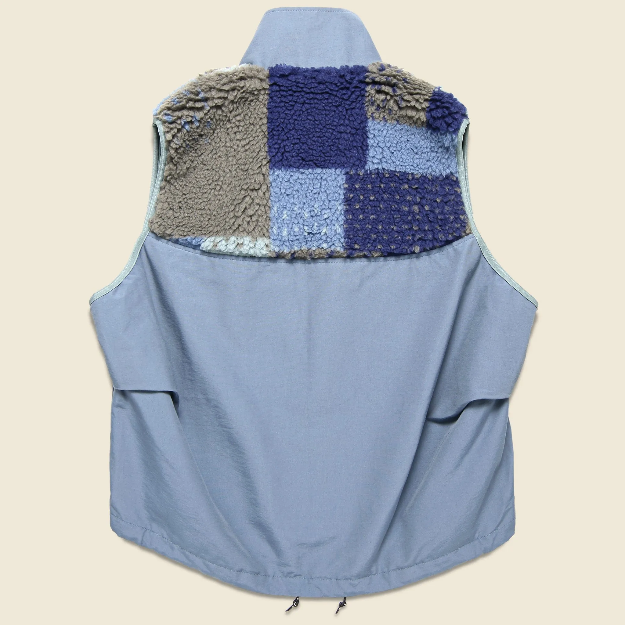 TUGIHAGI Fleece HUTTE Patchwork Vest - Navy