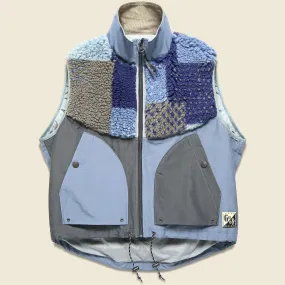 TUGIHAGI Fleece HUTTE Patchwork Vest - Navy