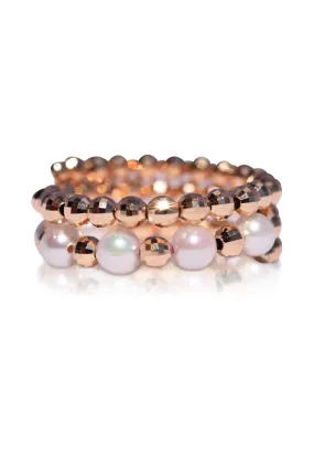 Two-Layer Rose Gold and Akoya Pearl Spiral Ring