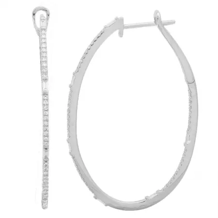 Tyler Oval Baguette and Pave Dia Hoops