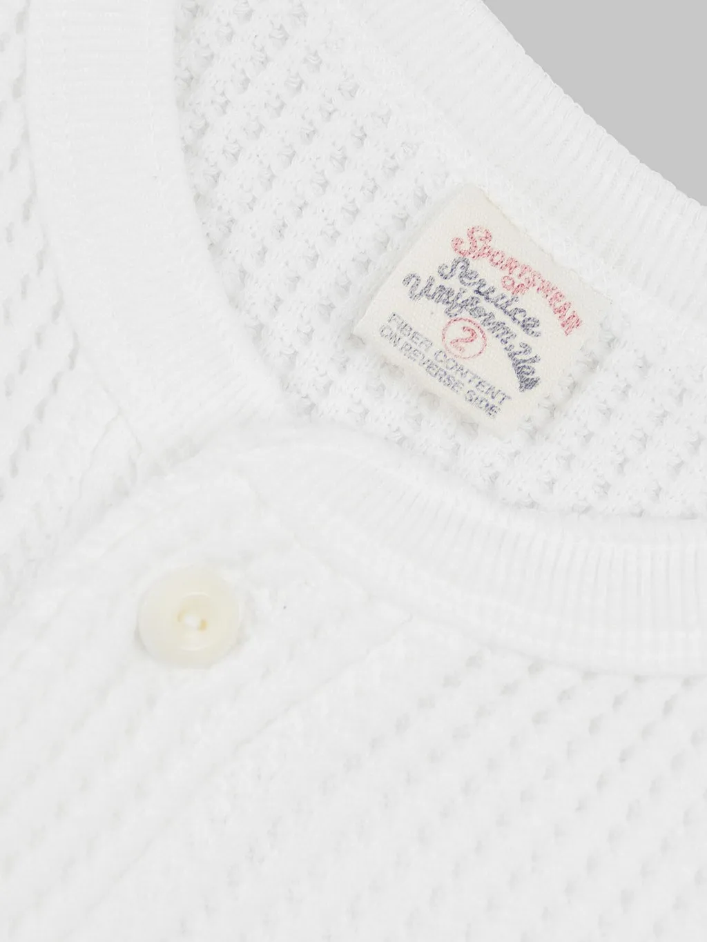 UES Thermal Big Waffle Henley T-Shirt Off White