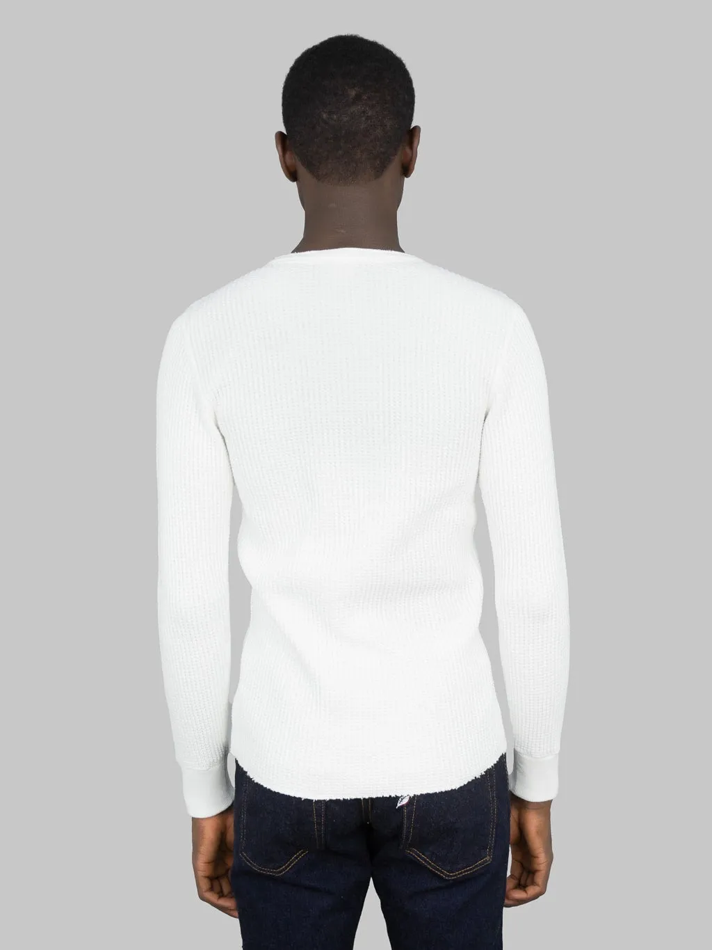 UES Thermal Big Waffle Henley T-Shirt Off White