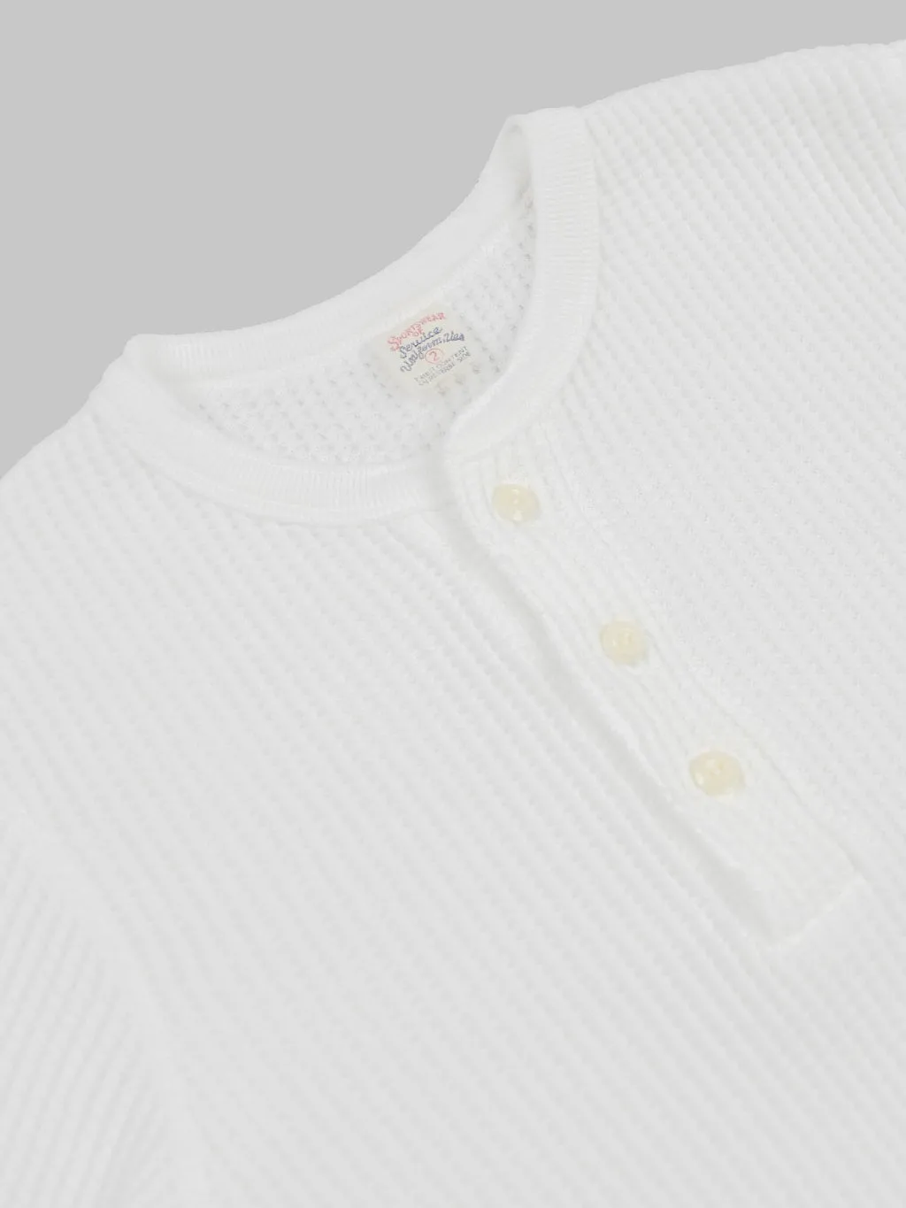 UES Thermal Big Waffle Henley T-Shirt Off White