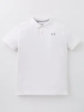 UNDER ARMOUR Boys Junior Performance Polo - White