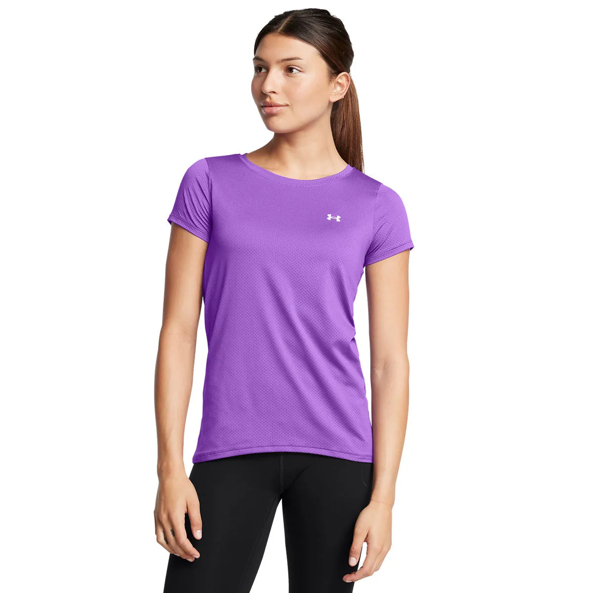 Under Armour Heatgear Armour Short Sleeve Training Top - Womens - Lavish/White