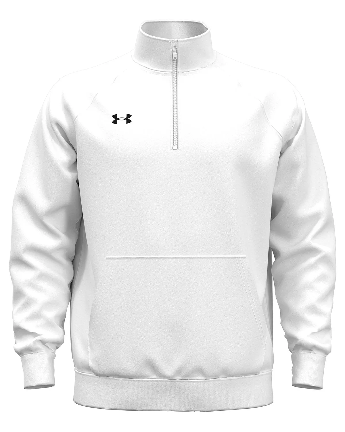 Under Armour Mens Rival Fleece Custom Quarter-Zips, White