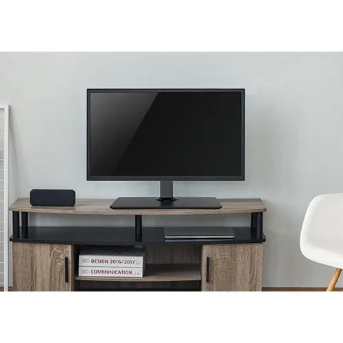 Universal Tabletop TV Stand With Glass Base - SH 3765B (Fits Most 37″-65″ Screen, Weight Capacity 40kg)