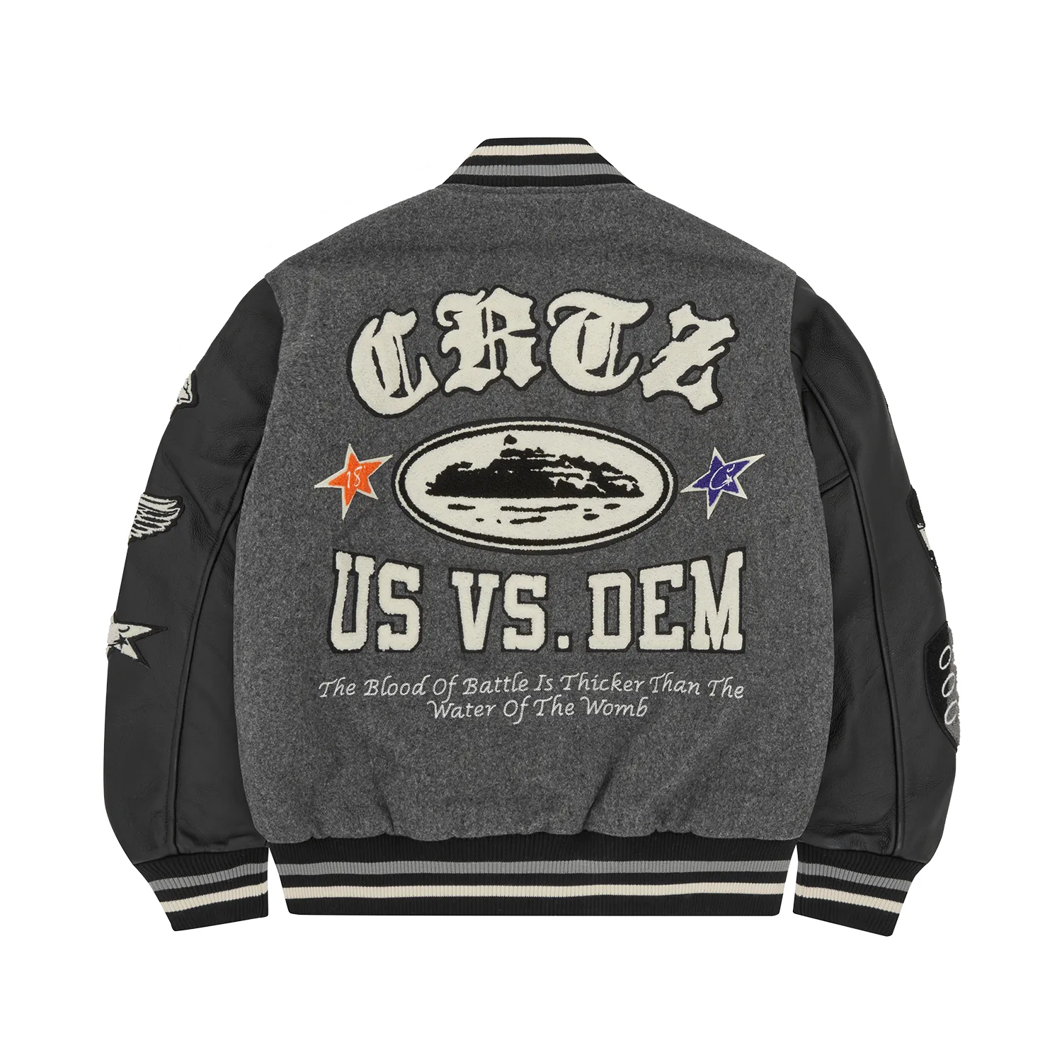 US VS DEM VARSITY JACKET [GREY]