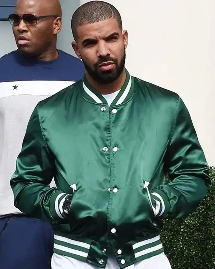 Varsity Bomber Drake Green Jacket - William Jacket