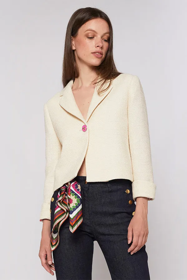 Vilagallo IMMA MADELINE ECRU LUREX JACKET