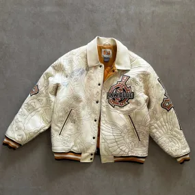 Vintage Raw Blue Embroidered Jacket - L