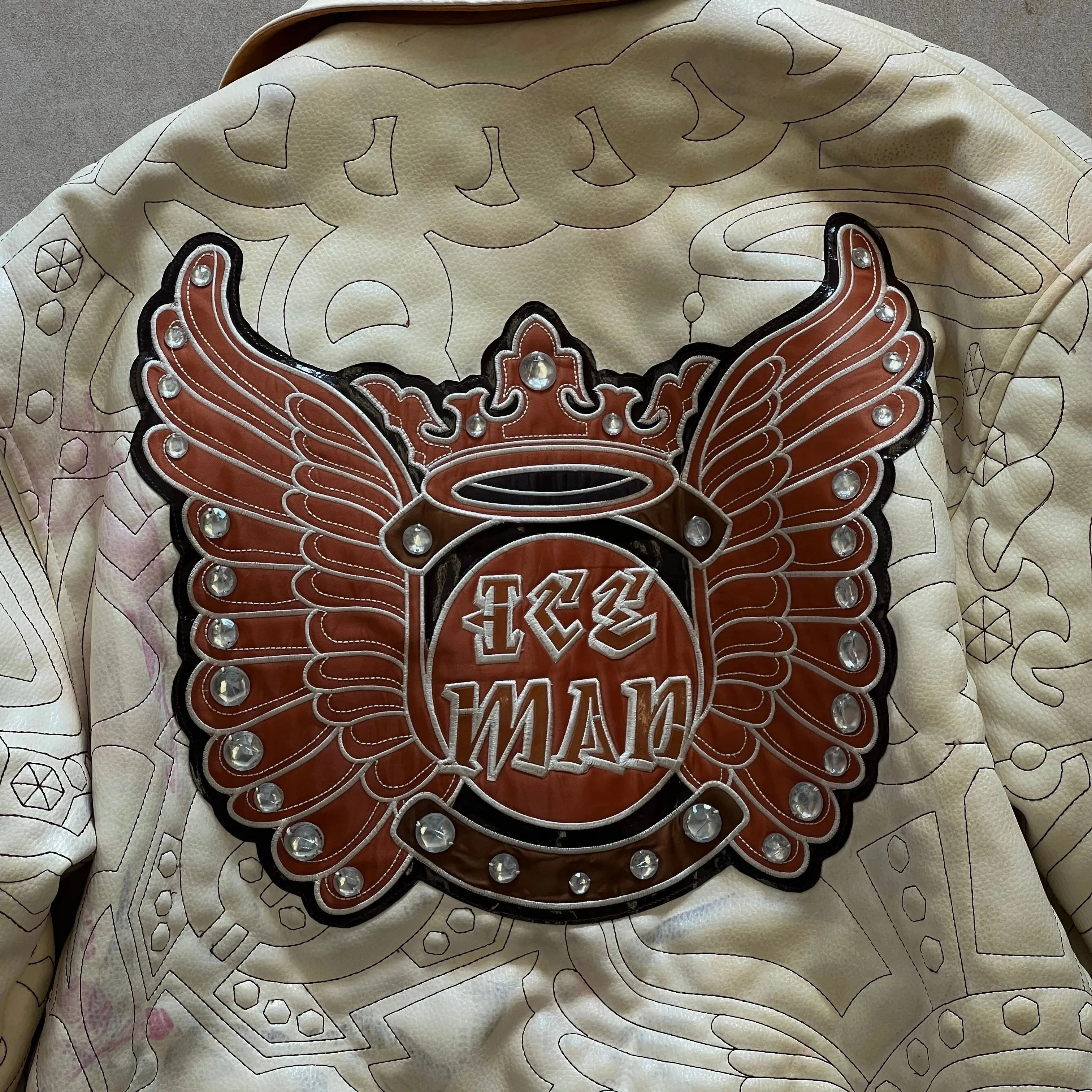 Vintage Raw Blue Embroidered Jacket - L