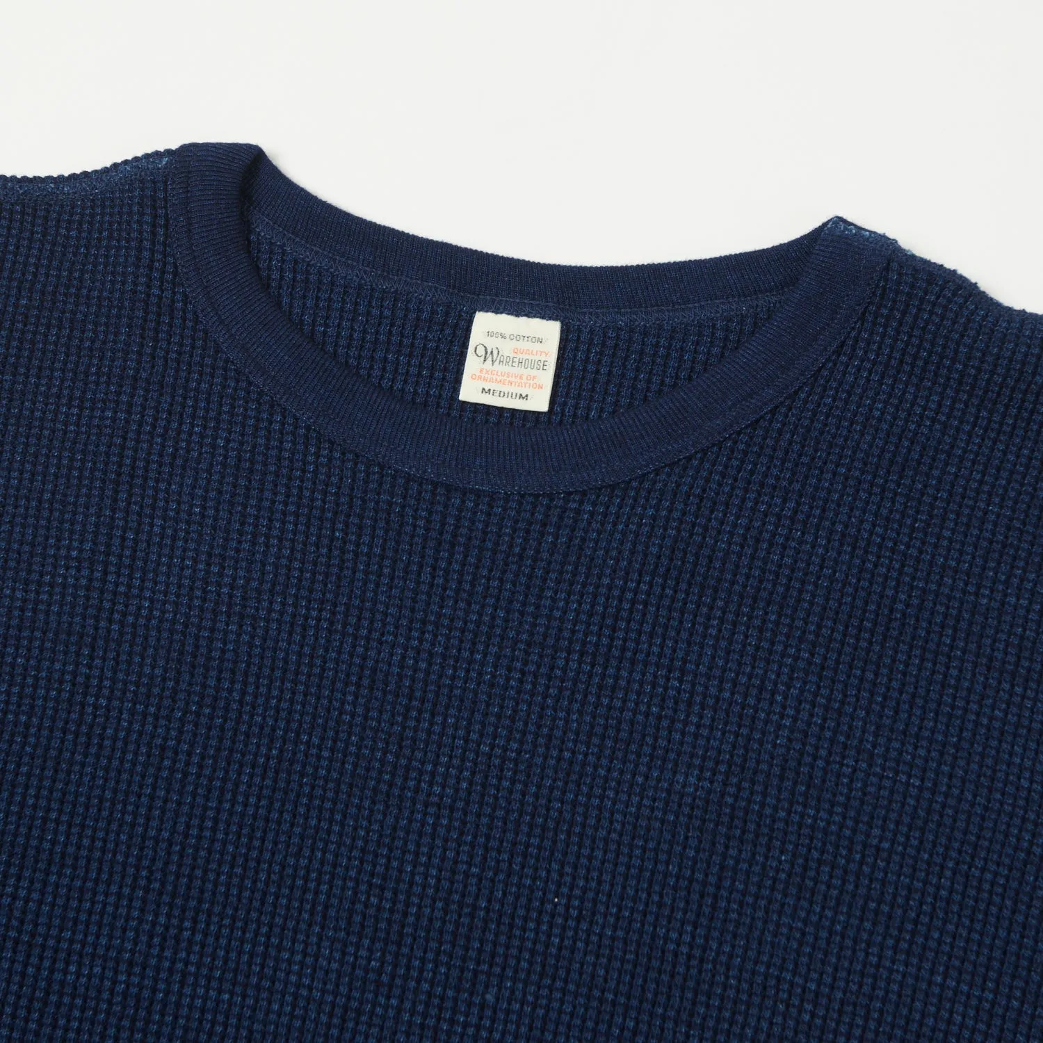 Warehouse 5911 LS Waffle Knit Crew Neck Tee - Indigo