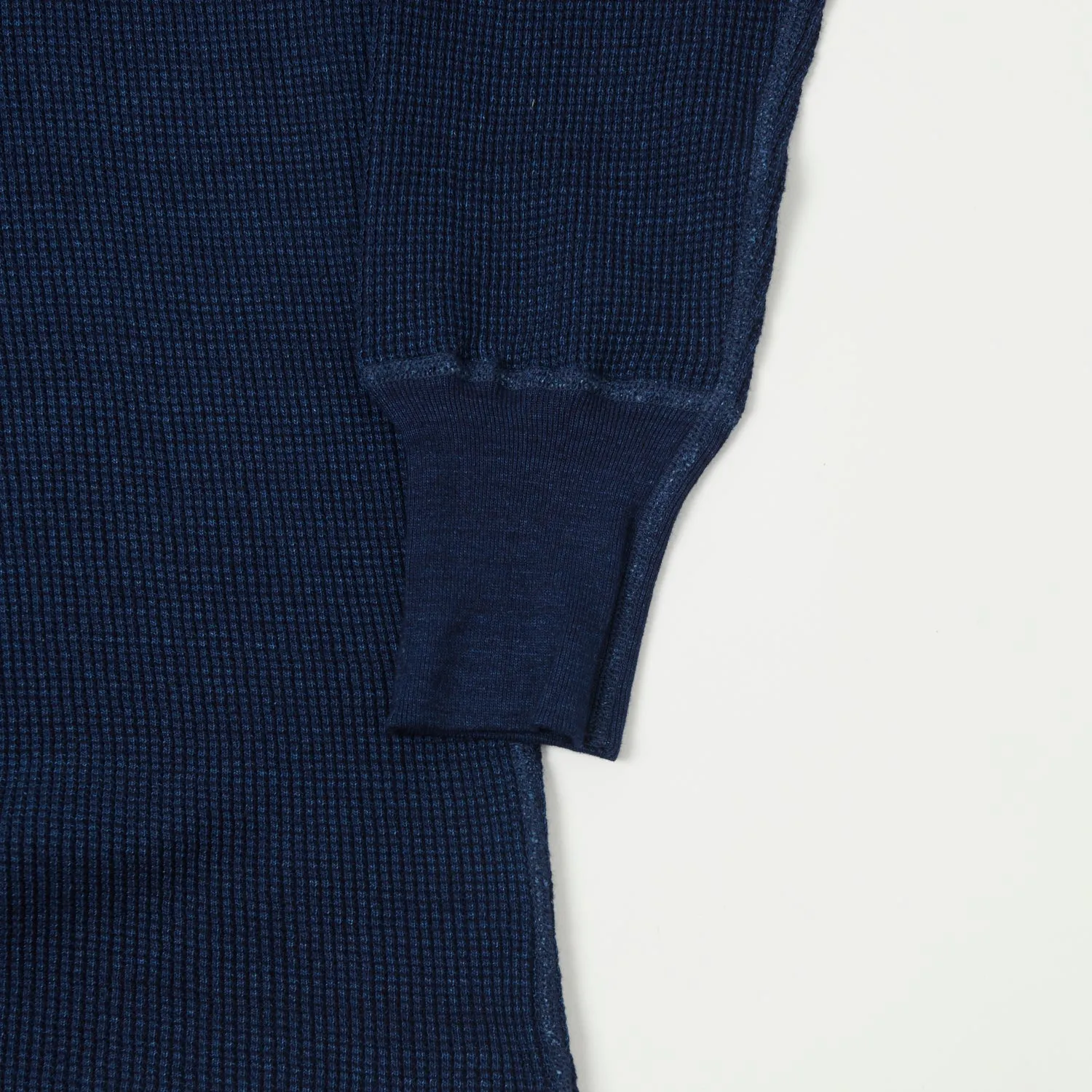 Warehouse 5911 LS Waffle Knit Crew Neck Tee - Indigo