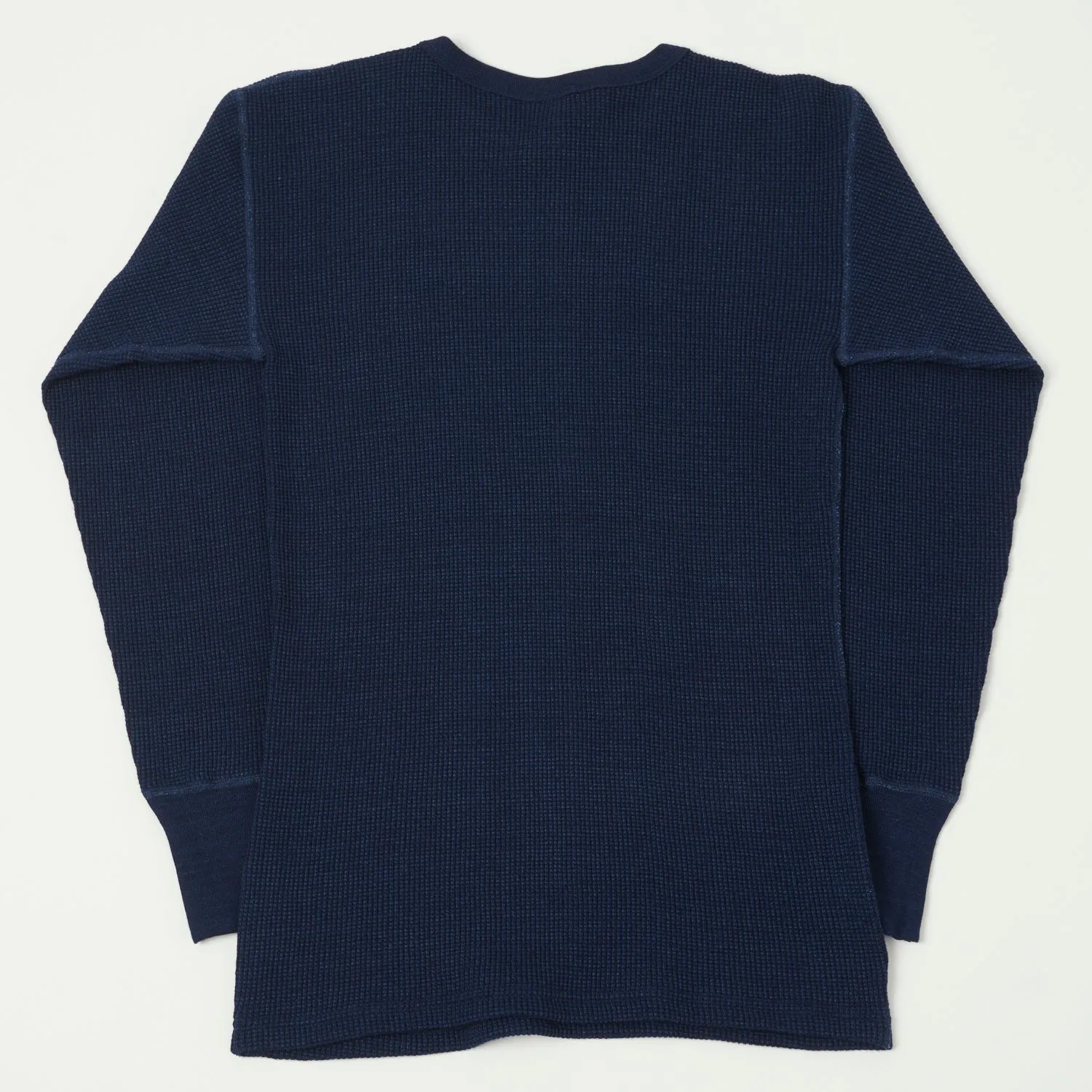 Warehouse 5911 LS Waffle Knit Crew Neck Tee - Indigo