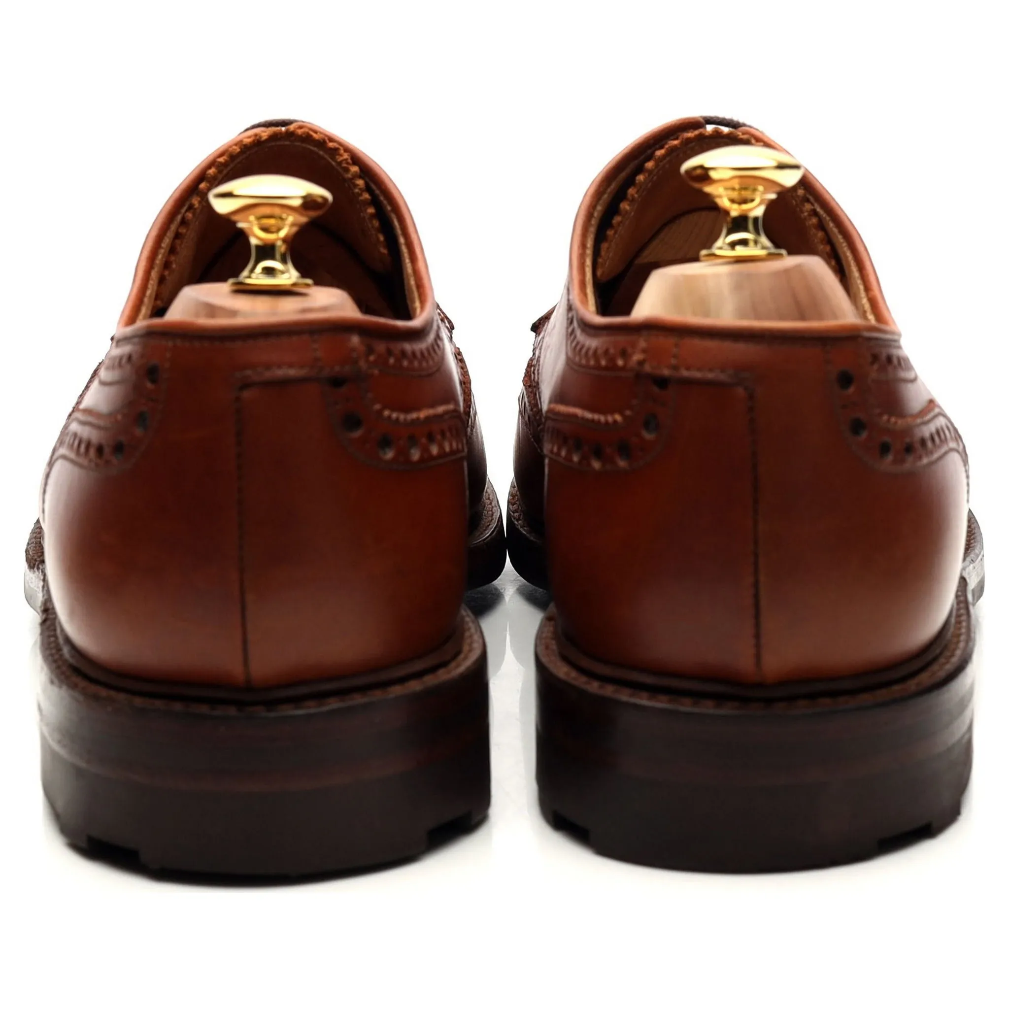 'Warwick' Tan Brown Leather Derby Brogues UK 11 F