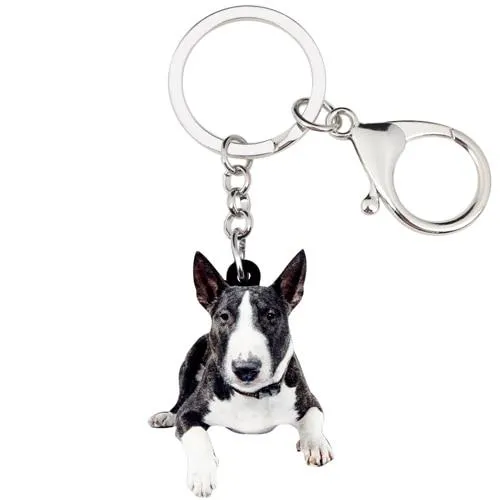 Women American Pit Bull Cute Terrier Dog Keychain Handbag Keyring