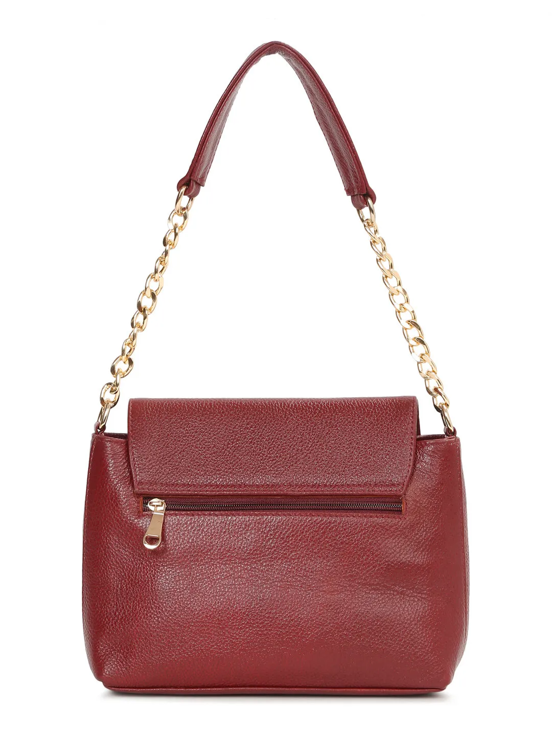 Women Red Texture Leather Sling bag