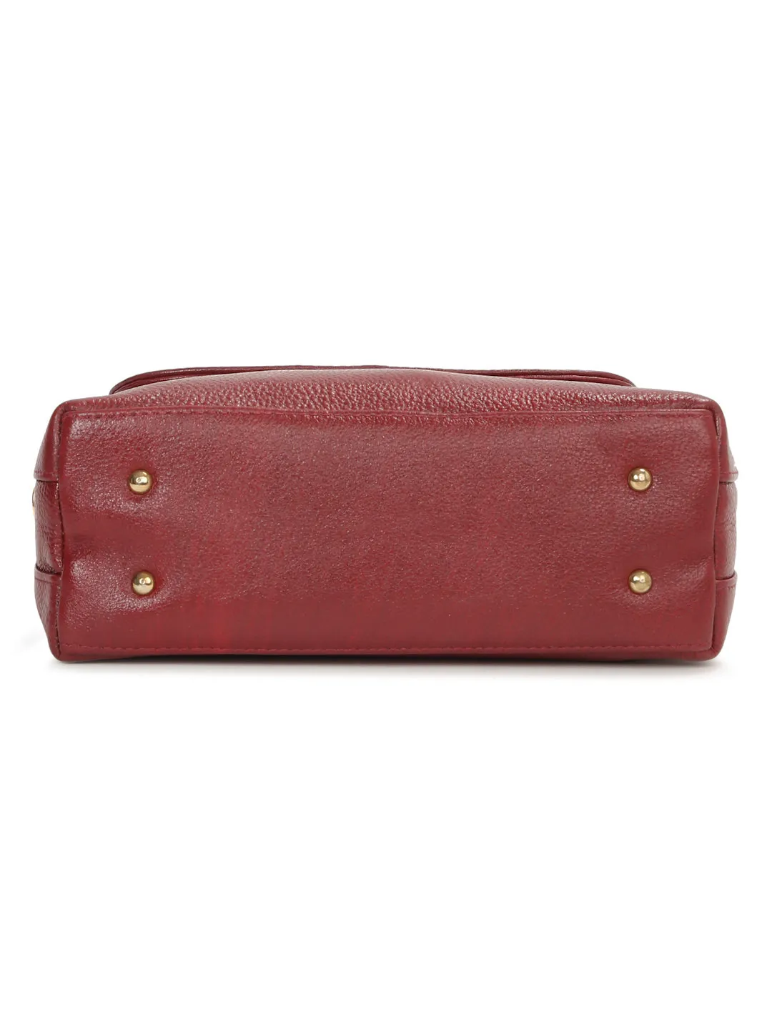 Women Red Texture Leather Sling bag