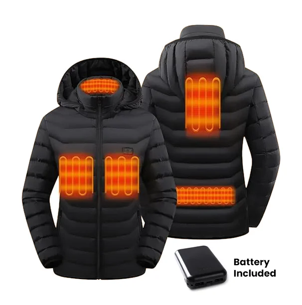 Women's Heated Jacket with Battery Pack - Water Resistant