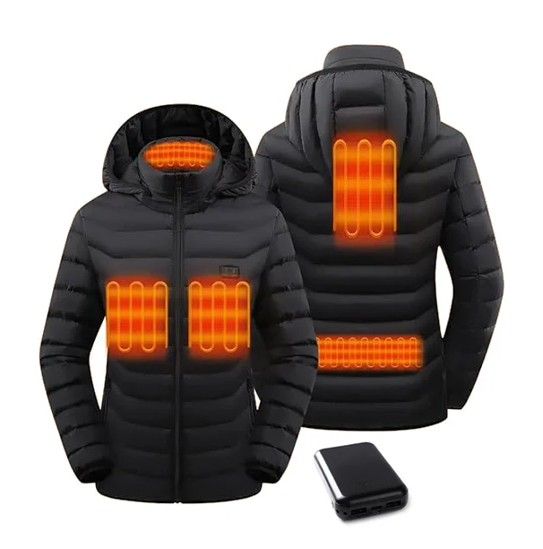 Women's Heated Jacket with Battery Pack - Water Resistant