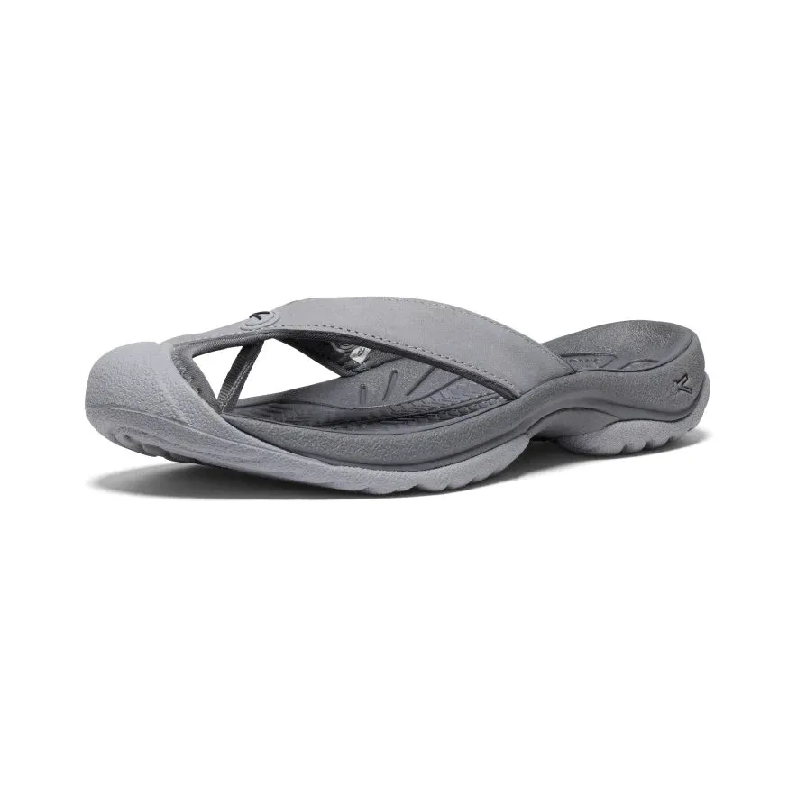 Women's Keen Waimea Leather Flip Flop Color: Alloy/Black