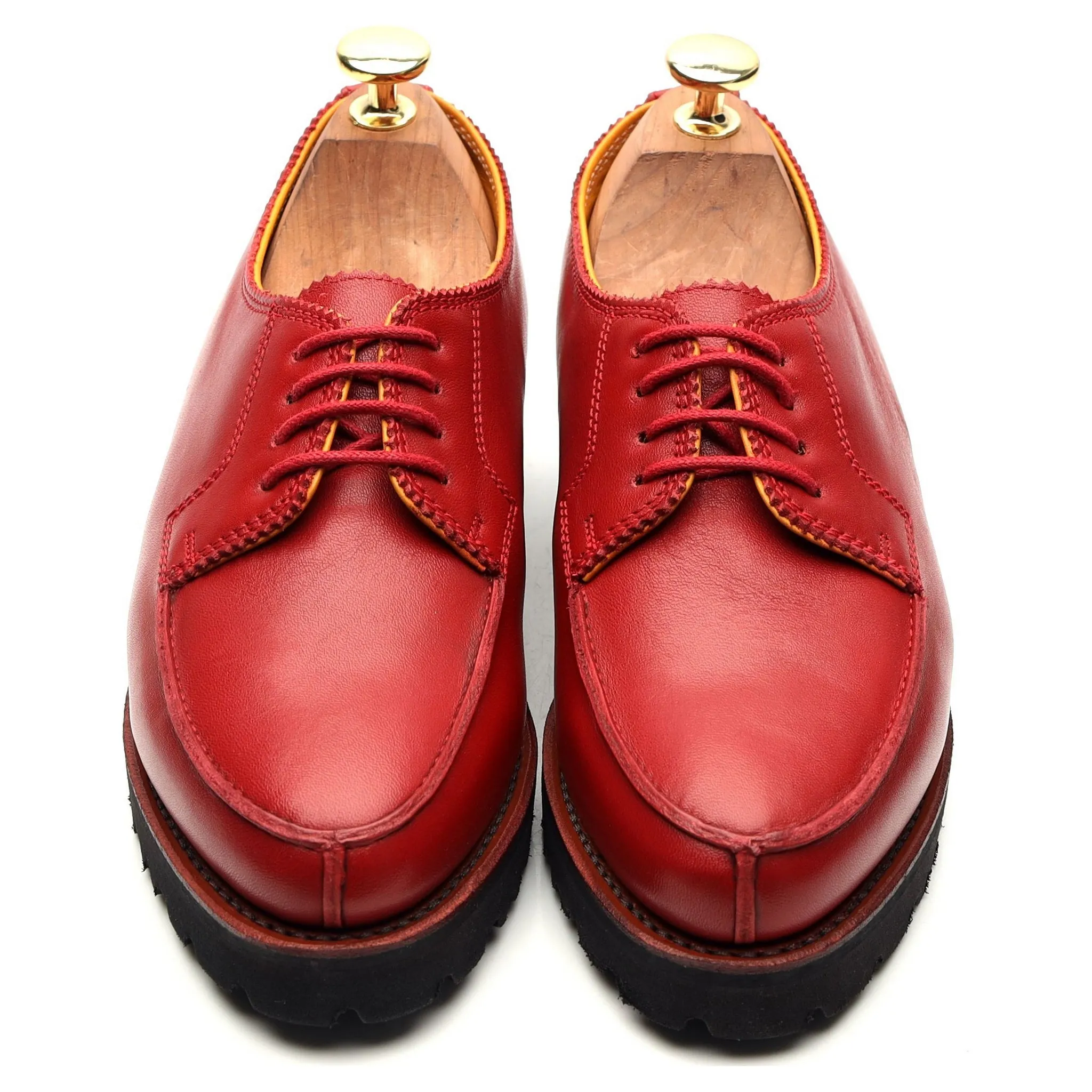 Women's 'Norweger' Red Leather Derby UK 4