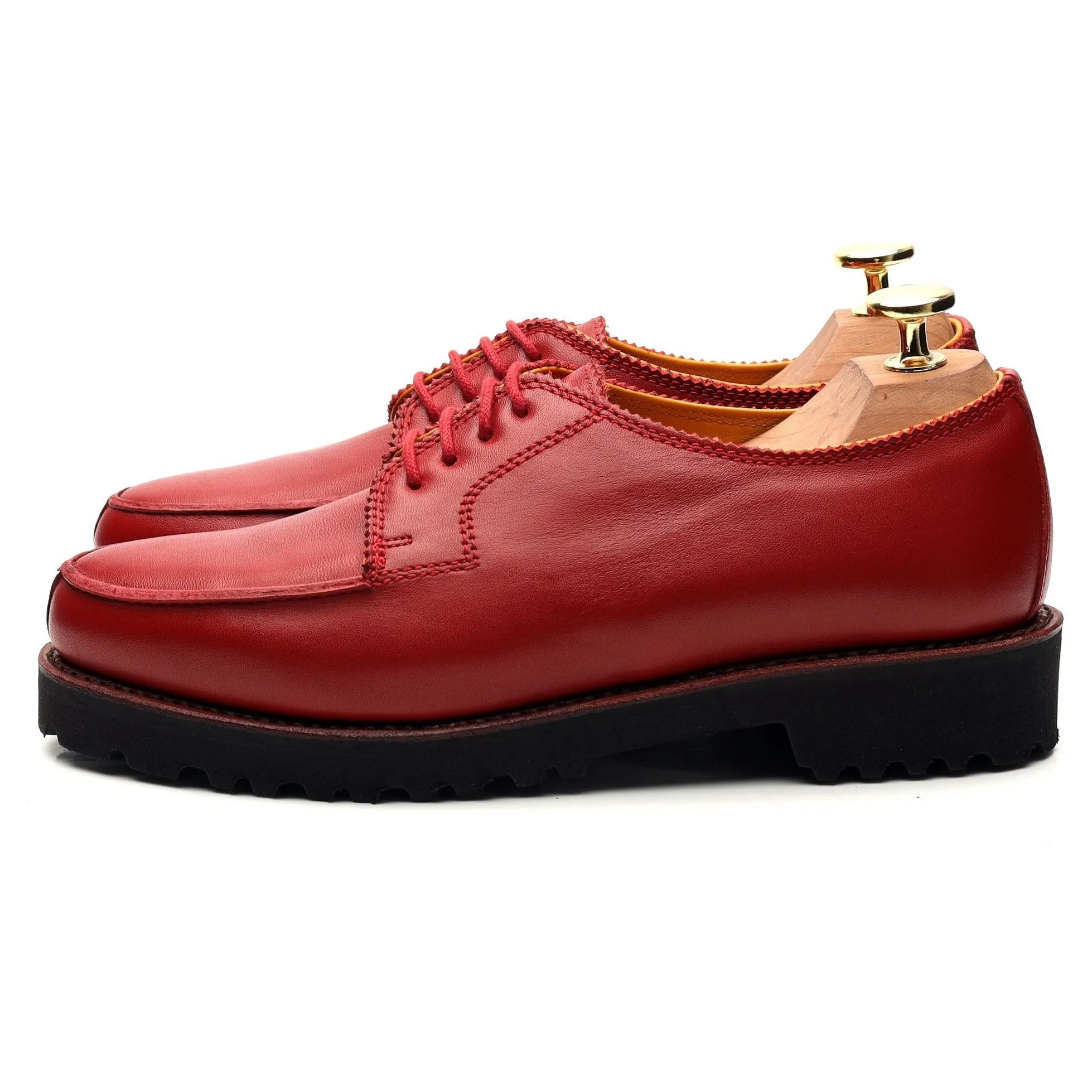 Women's 'Norweger' Red Leather Derby UK 4