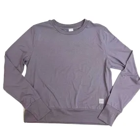 Women's Performance Tech Crewneck Sweatshirt - Heather Dusty Orchid/Light Gray Woven Gazelle Patch