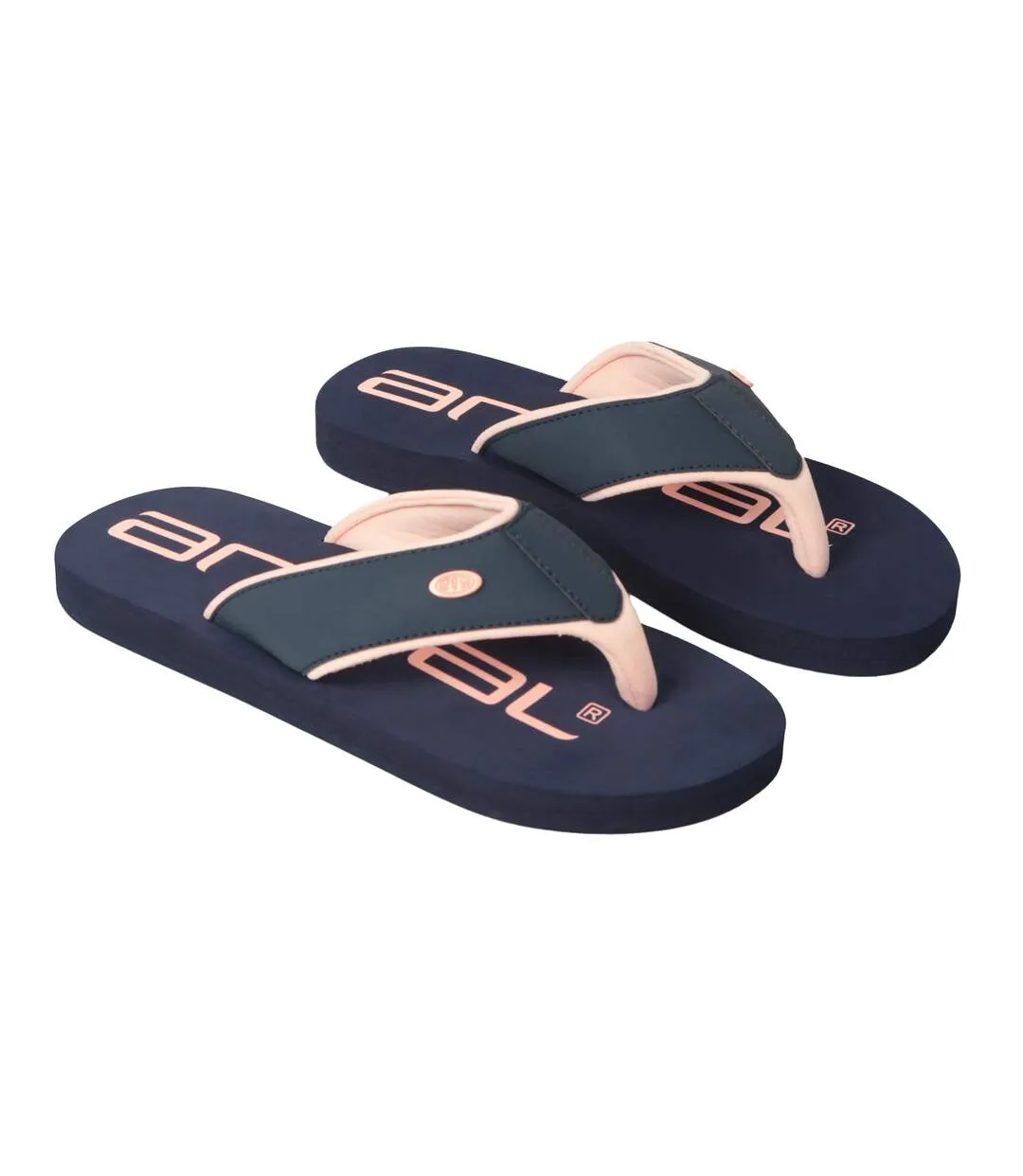 Womens/ladies marti recycled flip flops navy Animal