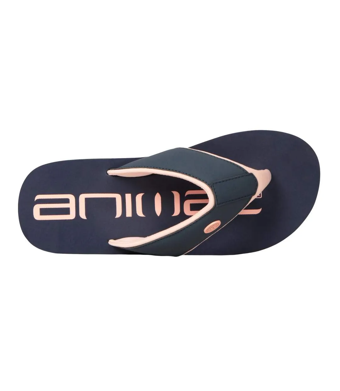 Womens/ladies marti recycled flip flops navy Animal