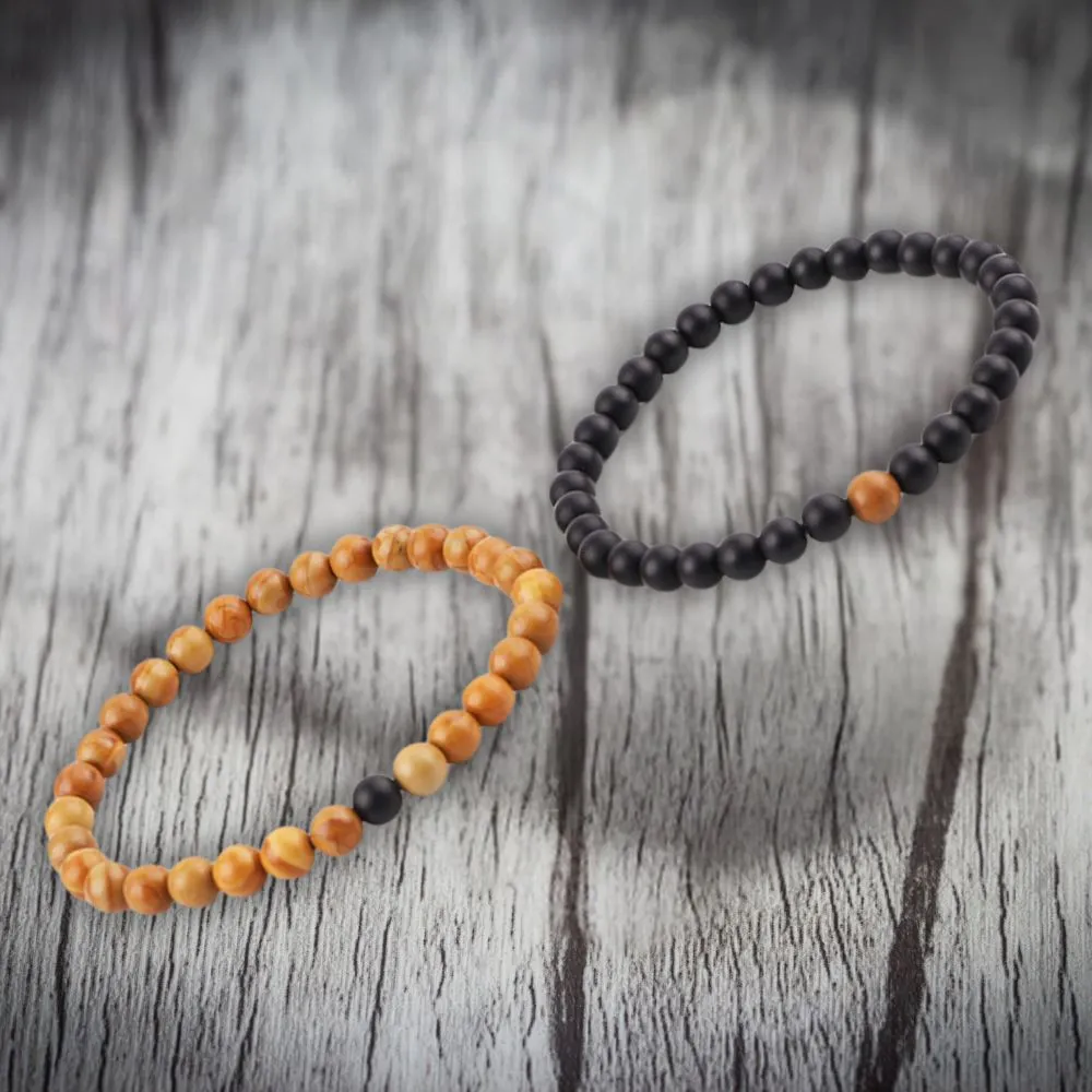 Wooden Jasper Two-Layer Beads Bracelet