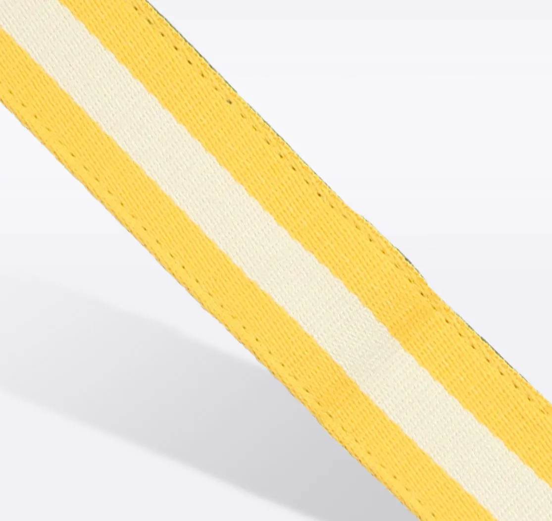 Yellow & White Striped Purse Strap