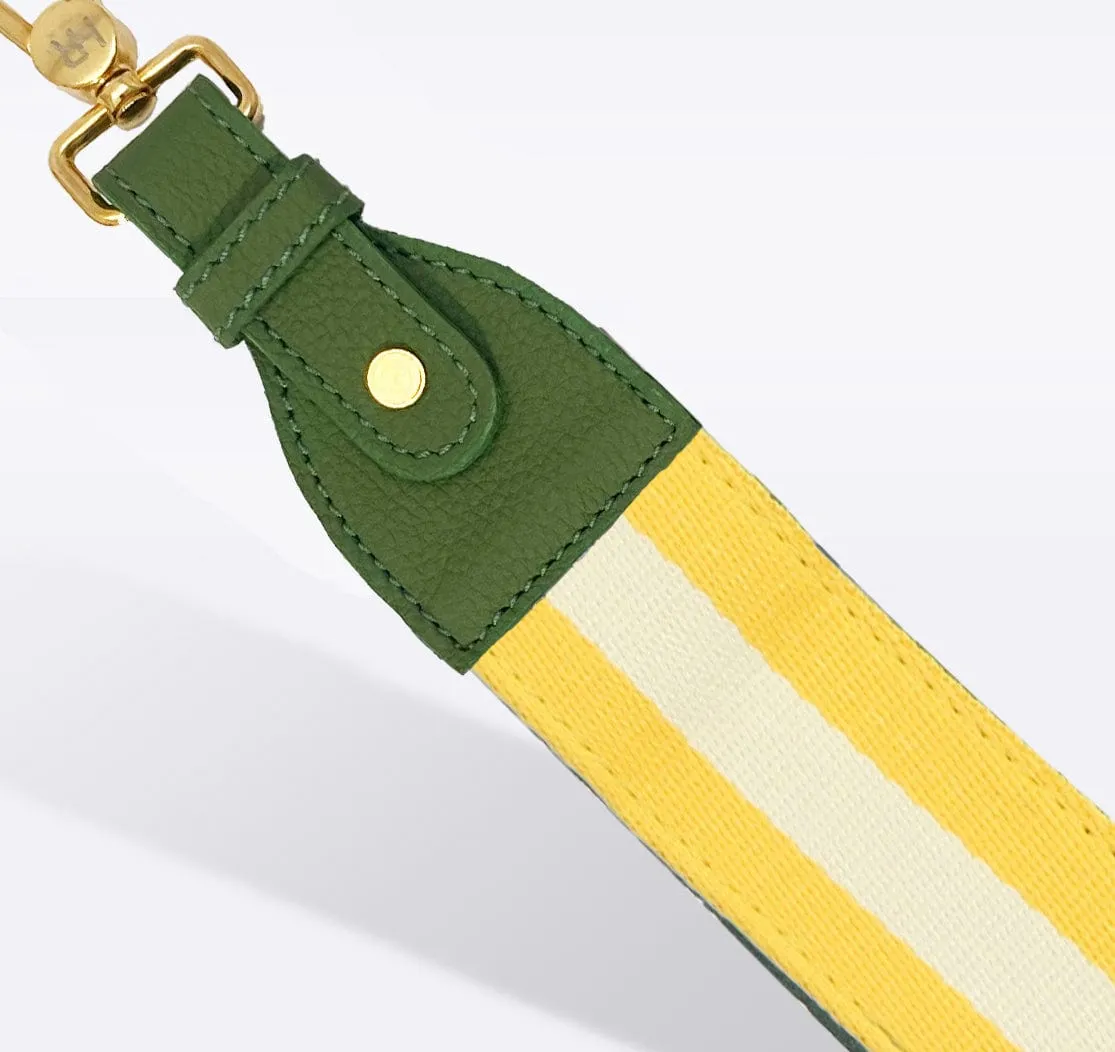 Yellow & White Striped Purse Strap